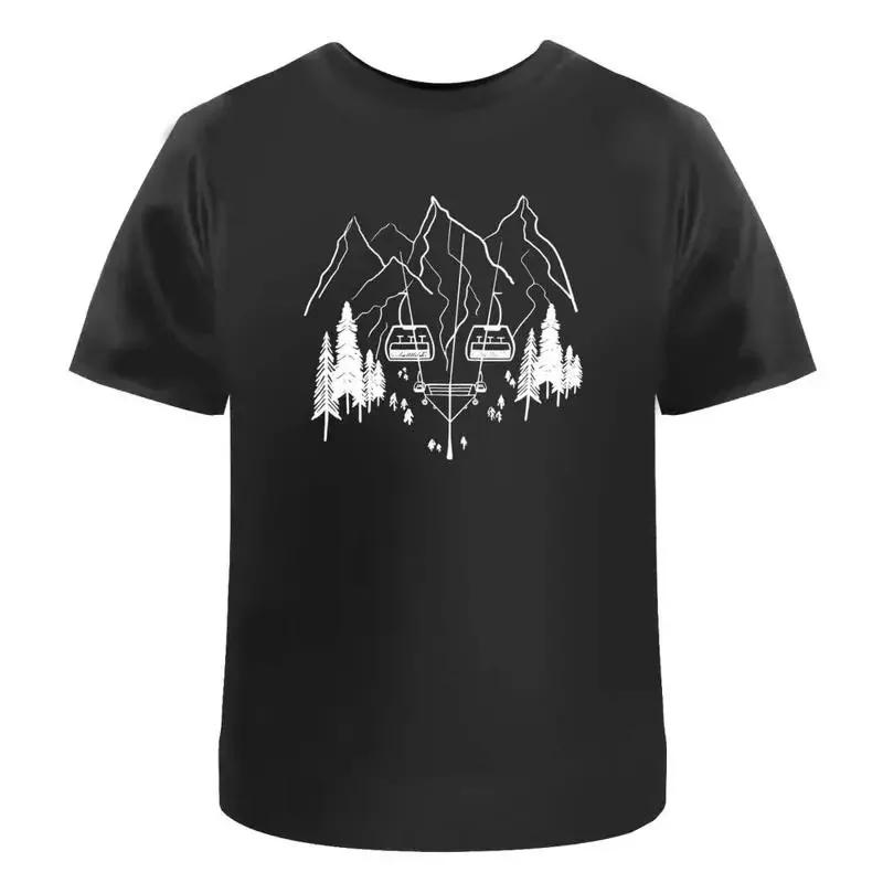 Ski Lift Mountains T Shirt 100 Cotton S Xxl Ta023947