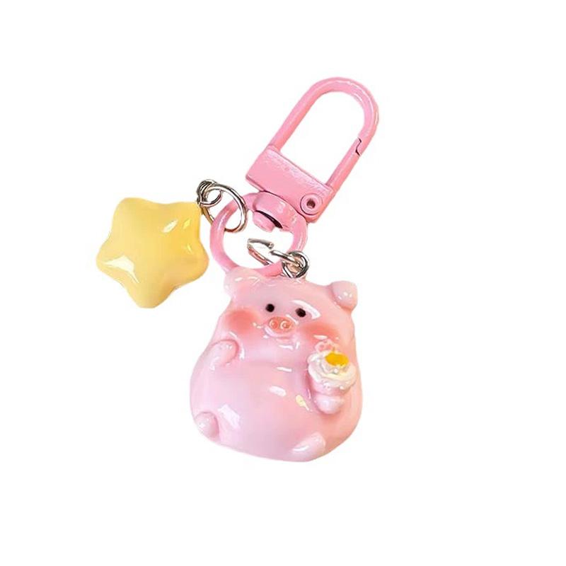 1PC Key Chain Creative Pink Pig 3D Piggy Keychain Lovely Cartoon Keychain Ornament Bag Pendant