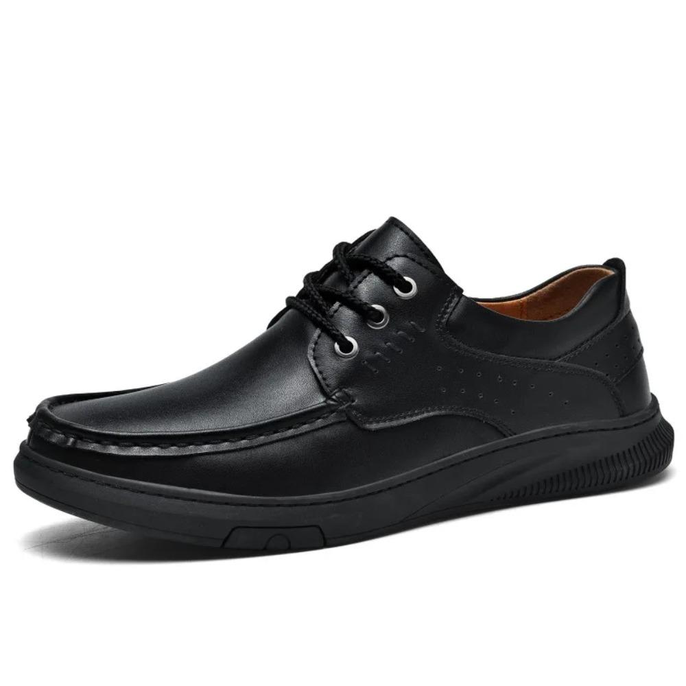 Pánské boty z pravé kůže, ležérní boty, business casual boty, pohodlná měkká podrážka, protiskluzové, odolné proti oleji, nazouvací boty pro volný čas a řízení