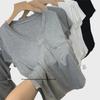 Drapey V-Neck Short Sleeve Women's T-Shirt - 2024 Summer Korean Style Trend