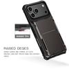 For iPhone 18 Pro Max 17 16 15 14 Air Wallet Case Card Slot Holder, Slide Armor, Shockproof Protective Cover with Kickstand Case