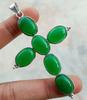 Green Onyx Gemstone 925 Sterling Silver Plated Gifted Cross Shape Pendant Jewelry NST-J2H3977