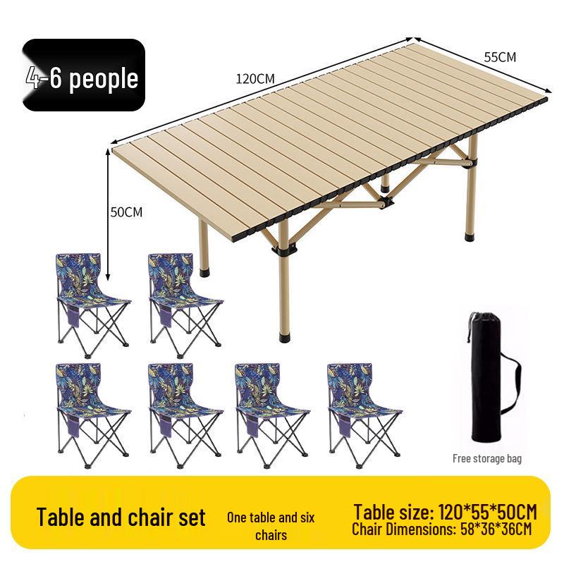 Outdoor Portable Folding Table & Chairs Set - Lightweight Roll-Up Table with Camping Seats
