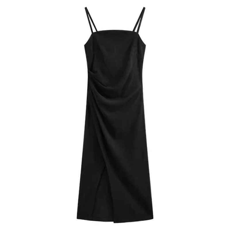 Sexy Spice Girl Irregular Suspender Dress Women's Summer Design Sense Slim and Skinny Split Hip Wrap Skirt