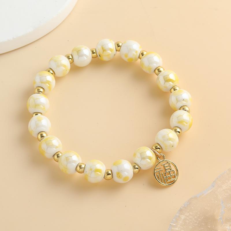 1Pcs Ceramic Bracelet Hand Chain Couple Hand Chain Beaded Bracelet