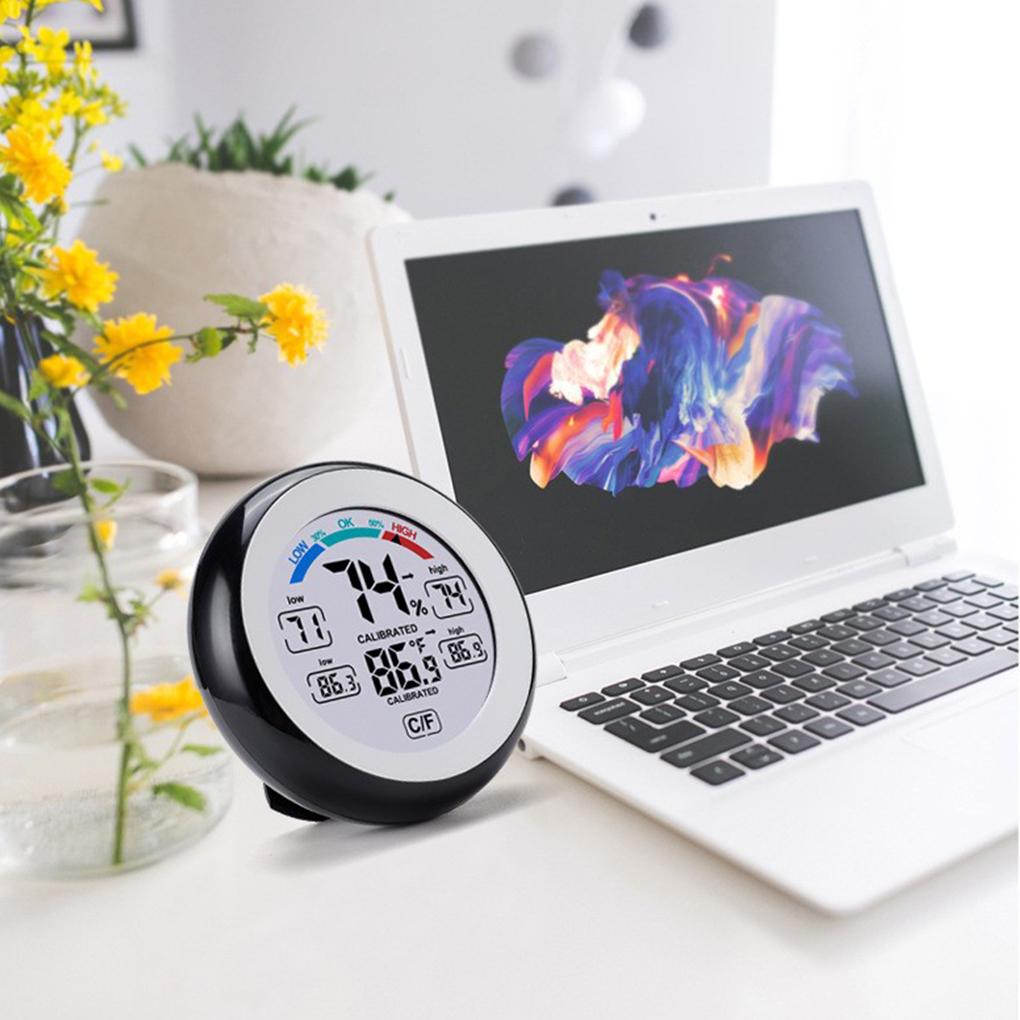 LED Electronic Digital Temperature Humidity Thermometer Meter Plastic Bathroom Hygrometer Weather Station Alarm Clock Gauge