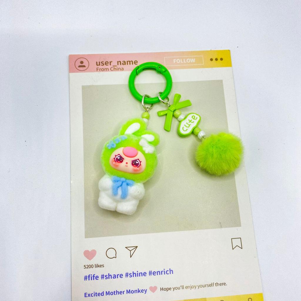 Flocking Gradual Change Standing Baby Three-year-old Cute Grain Doll Small Gift Bag Pendant Car Keychain Cute Baby