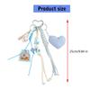 Cute Bag Charm Pendant Keyring Heart Beaded Braided Rope Keychain Bag Charm for Backpack Purse Handbag Decorations