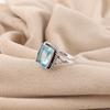 Himmelblauer Topas Edelstein 925 Sterling Silber Handgefertigt Schöner Ring Damen Hochzeits Schmuck Für Braut RR-71-15