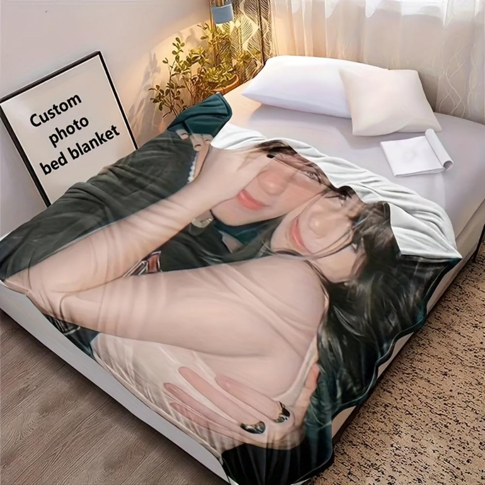 1pz Coperta Personalizzata Personalizzata Foto Personale Flanella Coperta da Letto Regalo per Compleanno Matrimonio Coppia San Valentino Festa