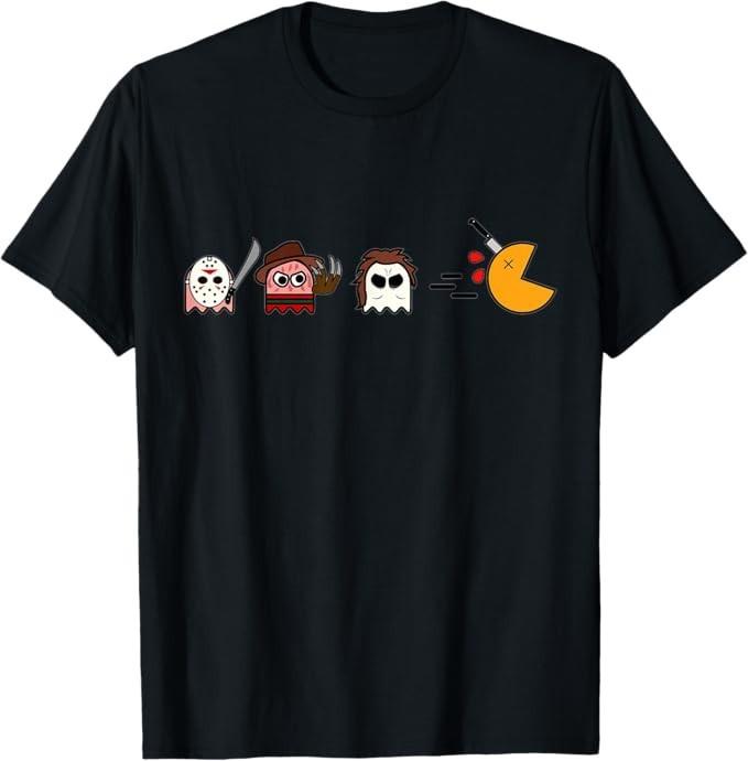 Funny Ghosts Parody Halloween Gamer 80's Horror Movies T-Shirt
