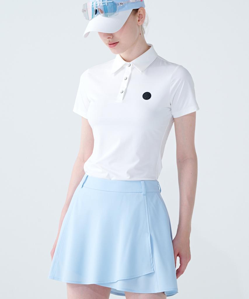 Cream Golf Wrap Flare Skirt