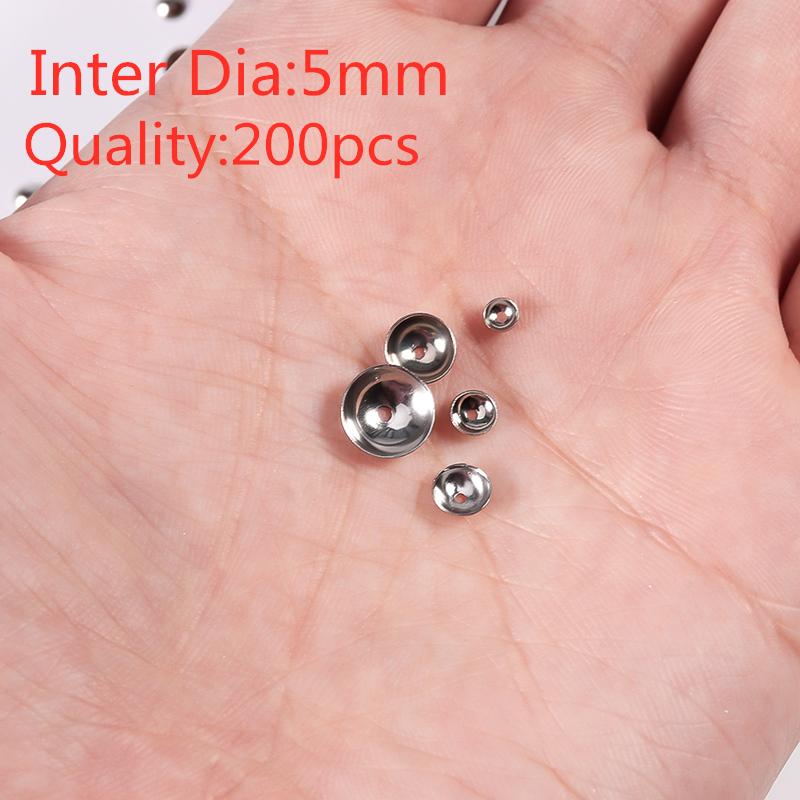 30/50/100PCS Flower Lotus Round Shape Stainless Steel Beads Caps Jewelry Findings Spacer Beads For Necklace Bracelets Making