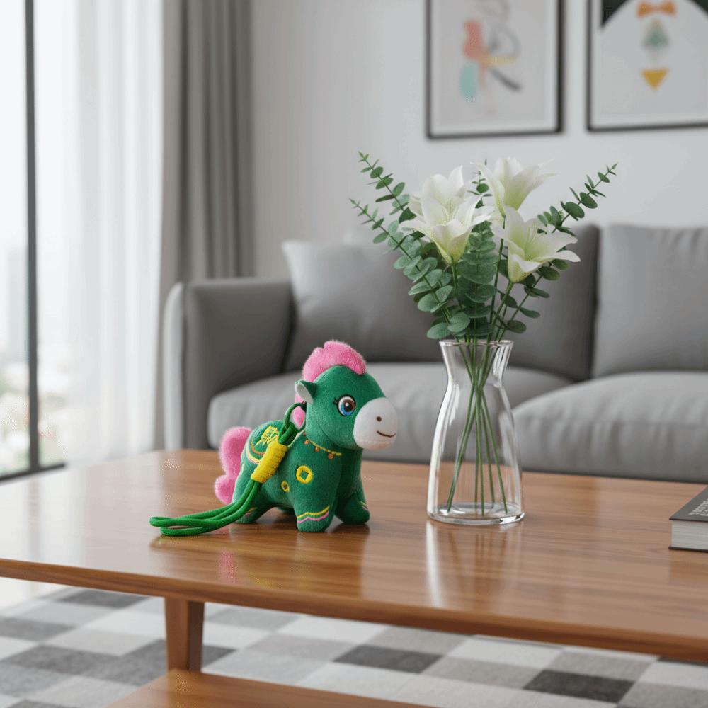 Chinese Zodiac Pony Plush Pendant Cartoon Horse Plush Toys Lucky Pony Ornament  Pendant Decor