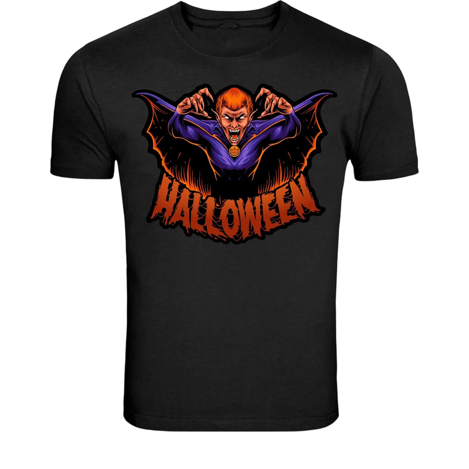 Vampire Halloween Horror T-Shirt - Classic Dracula Bat Wings M