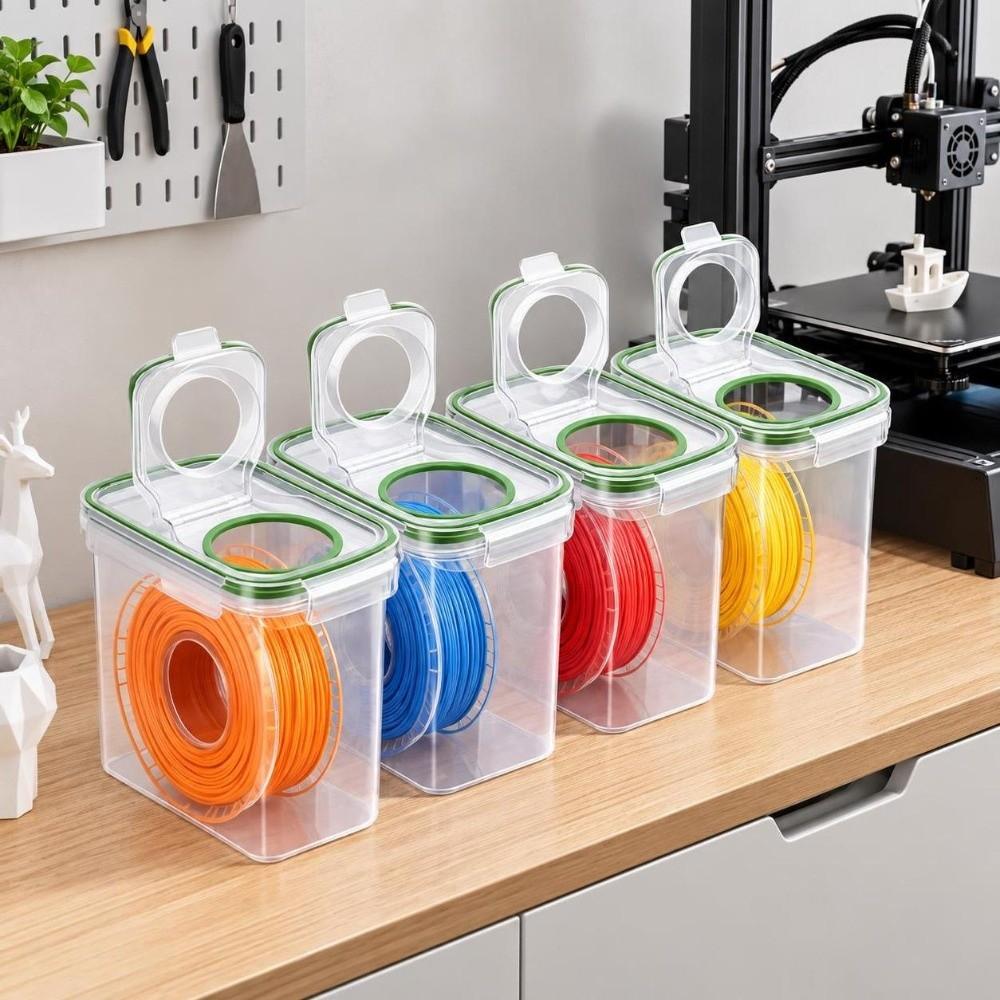 4Pcs Dustproof 3D Printing Filament Storage Box Moisture Proof Filament Organizer Household