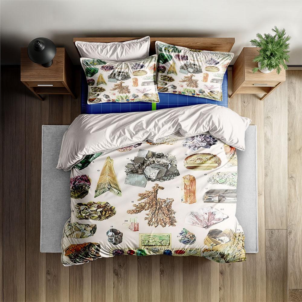 Jewelry Gemstone Mineral List Duvet Cover Set King Queen Double Full Twin Single Size Bed Linen Set