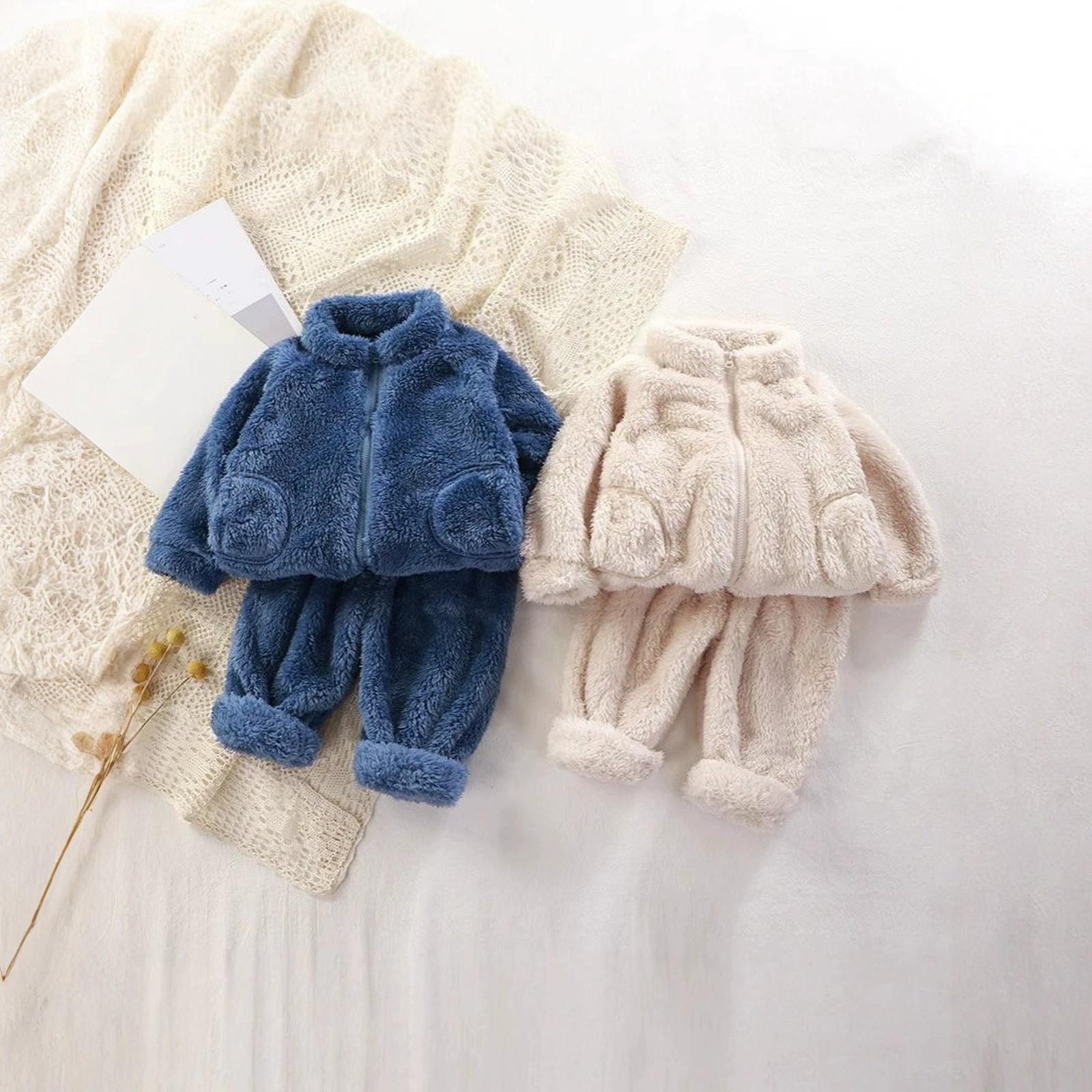 

Baby Cute Wool Knit Toddler Pajama Loungewear Set 90 рожевий