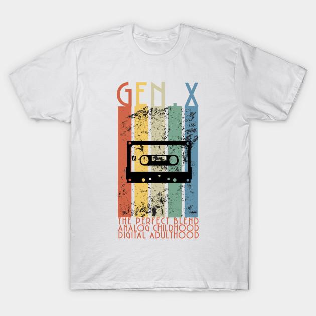 

Men Black Print T-shirt Generation X With Cassette No-Cut Transfer Paper Print Cotton Tshirt S