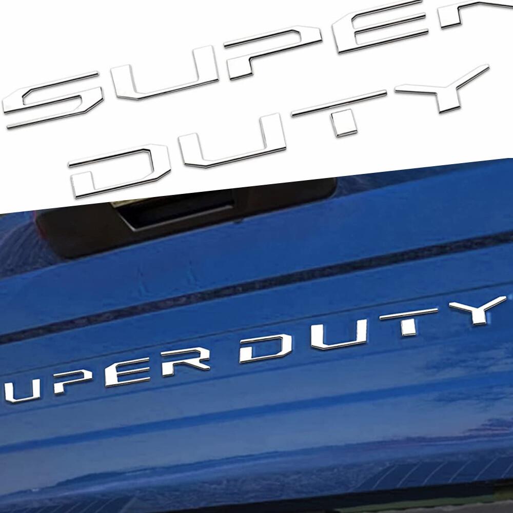 3D Raised Super Duty Tailgate ert Letter Fit For 2017- F-250/F-350 Chrome