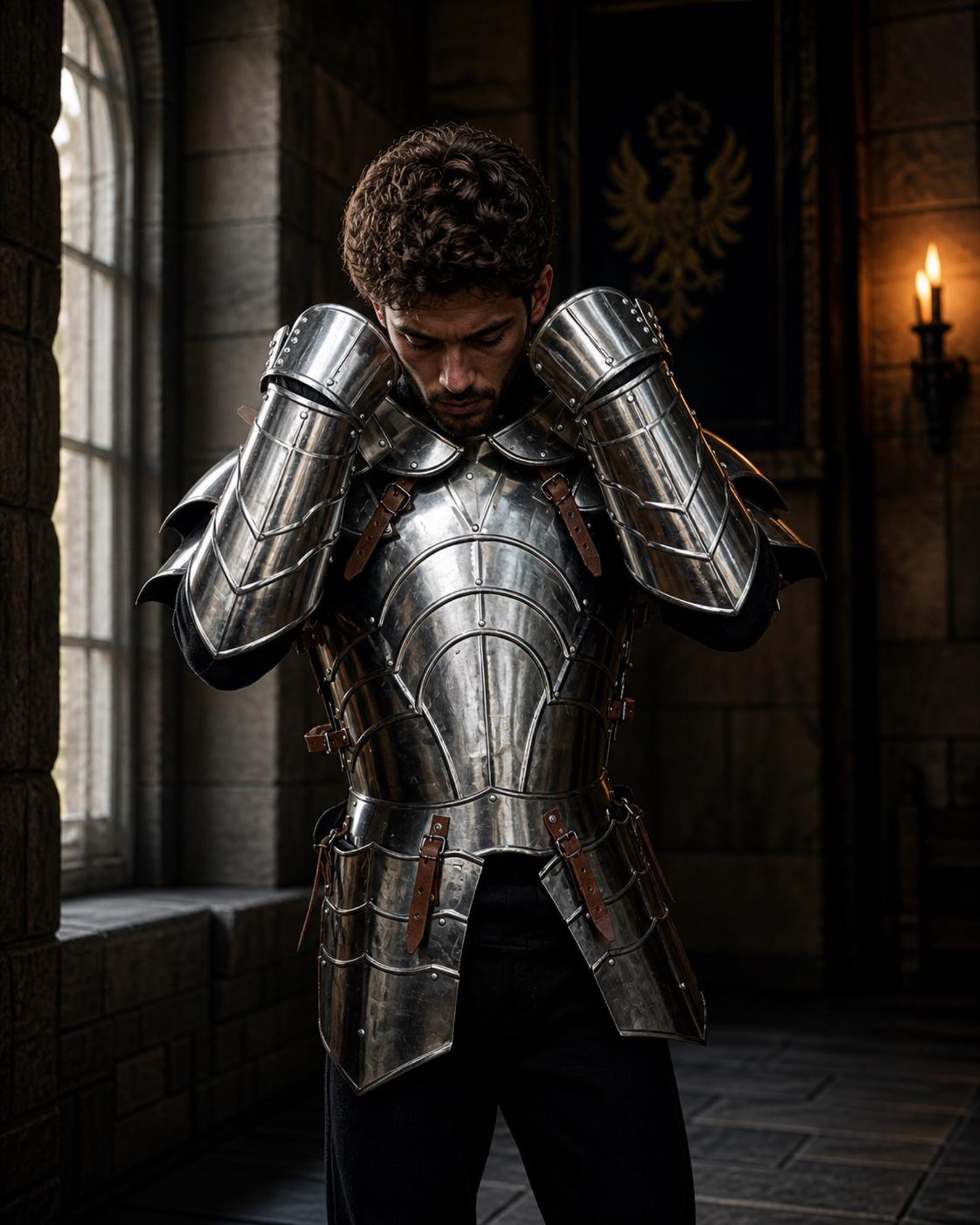 Medieval Knight Armor Costume Handmade Steel Plate Warrior Outfit Renaissance LARP Cosplay