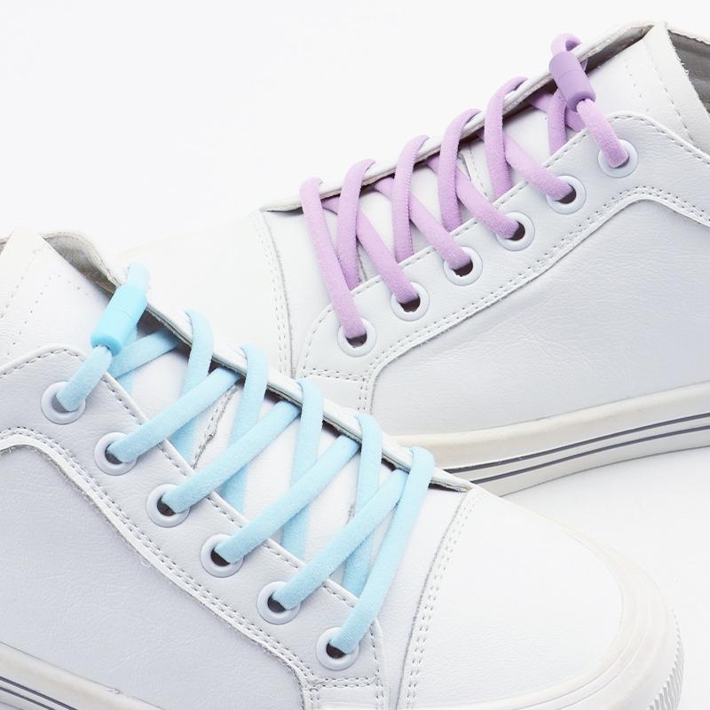 1Pair Elastic Laces Sneakers No Tie Shoe laces Colorful Shoelaces Without ties Kids Adult Semicircle Shoelace for Shoes