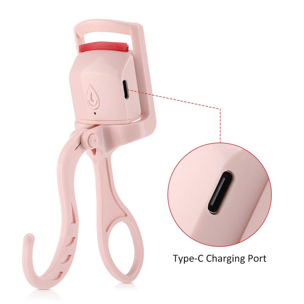 Portable Electric Eyelash Curler USB Rechargeable Long-lasting Fast Heating Curling Electric Eyelash Curler Makeup Tool