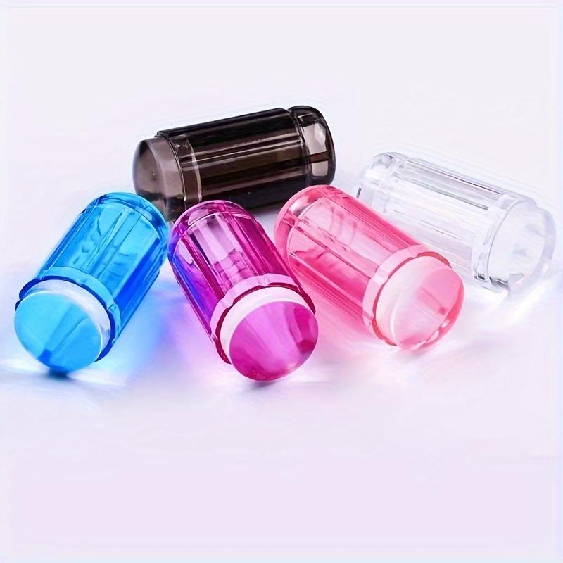 2-Piece Nail Art Stamp Kit - Clear Silicone Stamp and Squeegee Set for DIY Manicure, Available In Multiple Colors