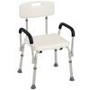 Adjustable Shower Chair, Shower Seat, Portable Medical Stool with Adjustable Back and Armrest for Mobility