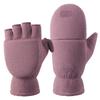 Fleece Half-Finger Flip-Top Gloves Men Women Winter Outdoor Running Fishing Driving Warm Windproof