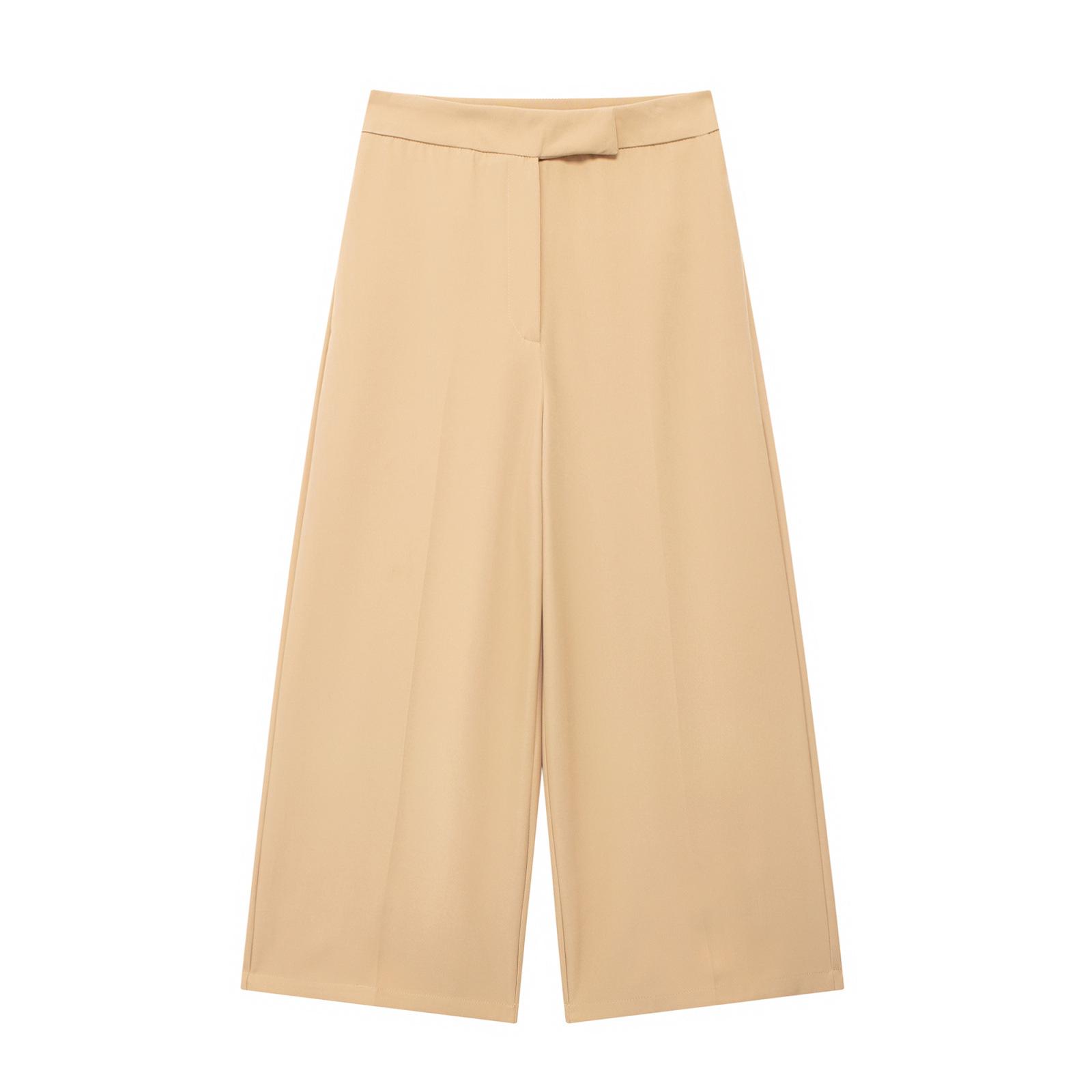 

2024 Summer Women s Fashion: Versatile High-Waist Wide-Leg Pants Small хаки