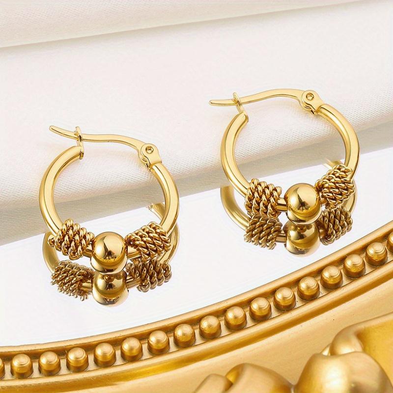 Stainless Steel Retro Elegant And Fashionable Earrings Suitable for Daily Wear Jewelry Accessories, Ideal Choice for Women'S Valentine'S Day Gifts