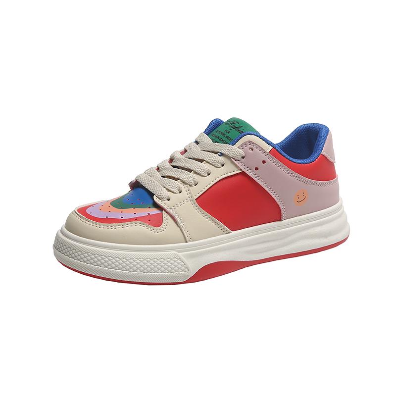 

Дизайнерские кроссовки для бега на толстой подошве для пар 2024 года, женские теннисные туфли, мужские кроссовки для ходьбы на толстой подошве, повседневная вулканизированная обувь 40 красный