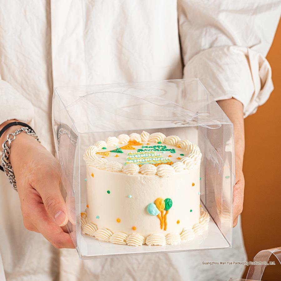 Four-Inch Transparent Cake Box with Handle for 2/3/5/6-Inch Western-Style Pastries
