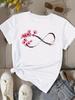 3(Asian Size) Print Fashion Female Tee Top Women Clothing T Shirt Flower Watercolor Cute Woman Short Sleeve Graphic T-shirts