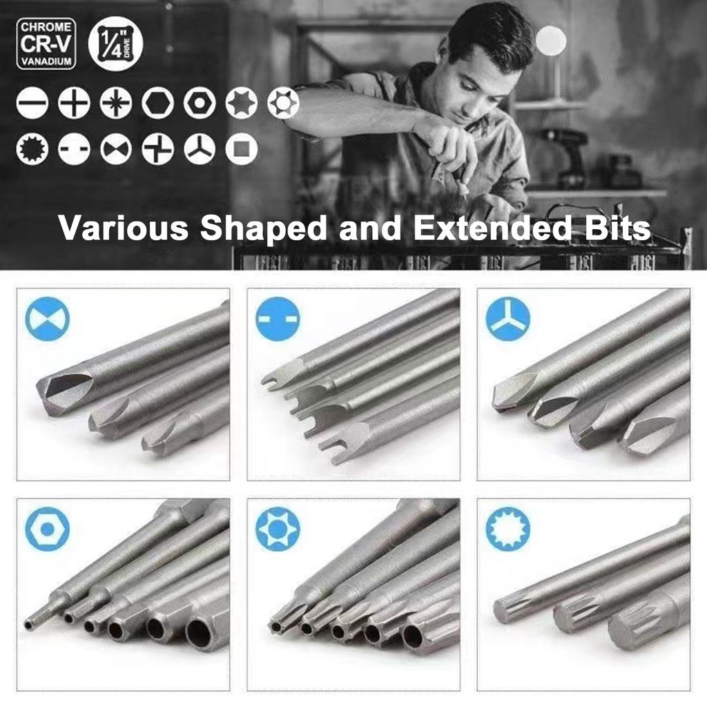 50Pcs Screwdriver Bit Set Security Bit Set Extra Long Magnetic Driver Kit Drill Screwdriver Bit Set Screw Driver Bits