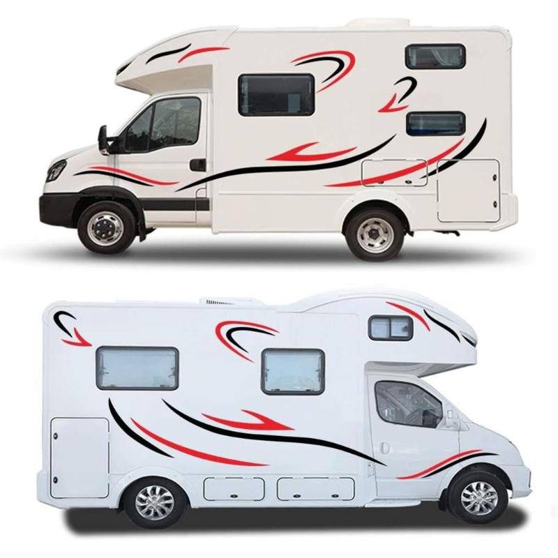 Auto Seitenaufkleber Selbstklebend LKW Streifen Grafik Aufkleber Universal Dekorative Aufkleber für Wohnmobile