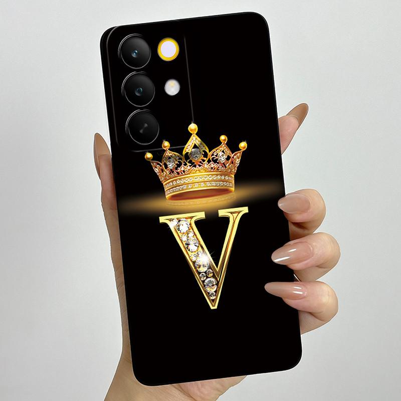 For Realme C85 Pro 2025 Crown Initial Letter Couple Phone Case RealmeC85 Pro 4G RMX5555 Soft Silicone TPU Lens Protective Casing