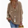 JPNTKY Women's Fashion Casual Solid Color Print Long Sleeve V Neck Blouses & Shirts