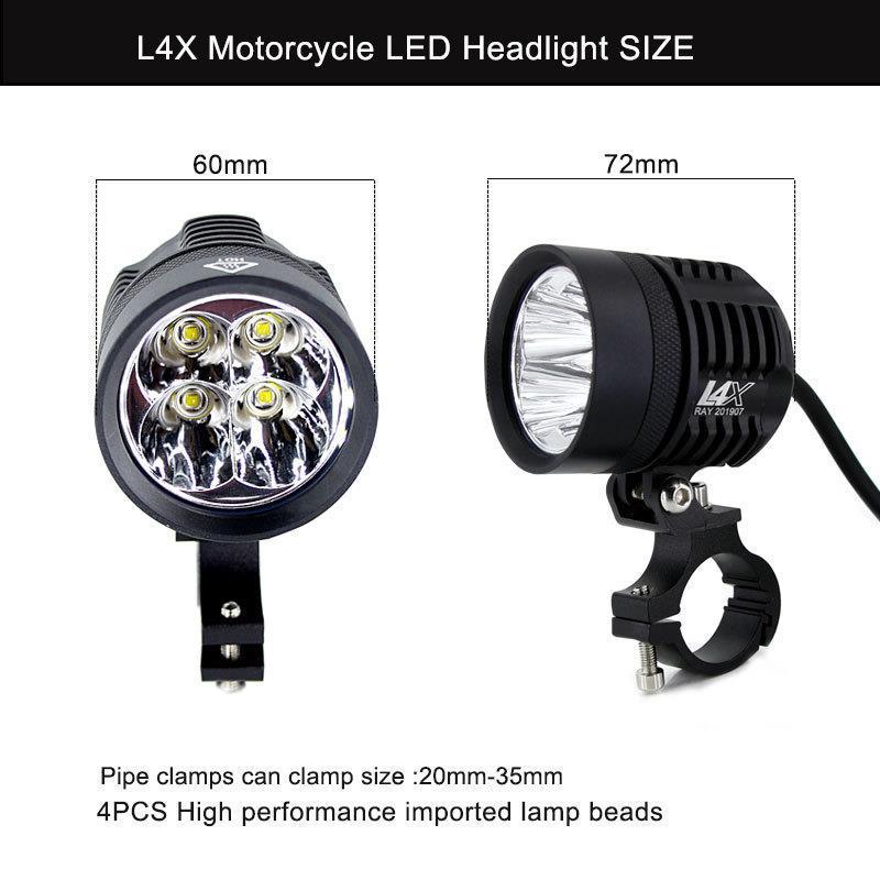 Superheller 40W LED-Motorrad-Scheinwerfer: 4-Perlen-Außenlampe für Autos und Elektrofahrzeuge.