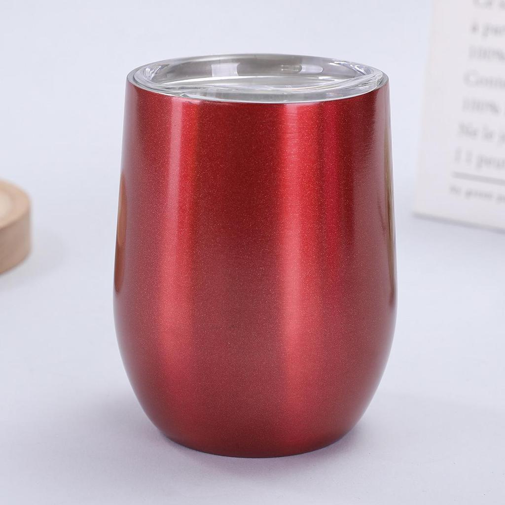 12oz U-Shaped Eggshell Stainless Steel Thermos Cup, Double-Layer Vacuum Insulated