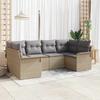 Garden Sofa Set 6 pcs Beige Poly Rattan