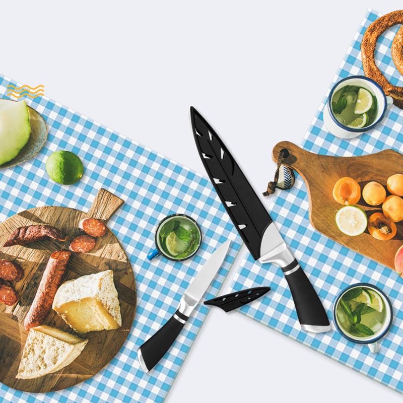 3-8 Inch Kitchen Knife Sheath Black Plastic Knife Covers Knife Blade Protector Cover Edge Guards Case Kitchen Accessory