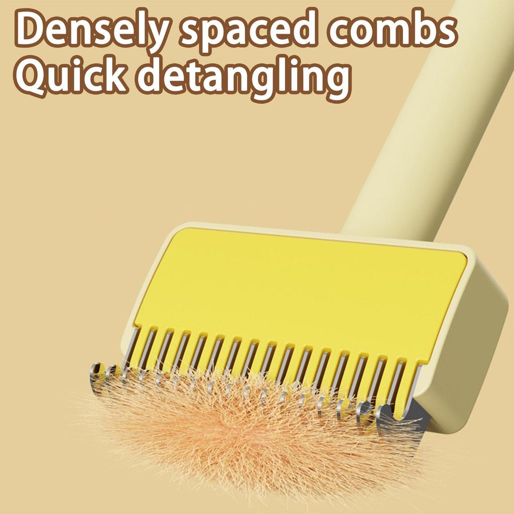 Cats Kitten Grooming Comb Self-cleaning Pets Hair Removal Brush Gentle Undercoat Comb for Tangled and Loose Hair