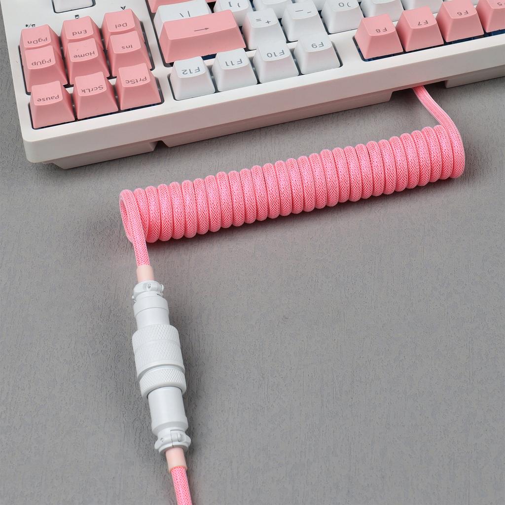 Custom Coiled Type C Gx16 Usb Cable Aviator Cable Usb C Cable Braided for Mechanical Keyboard