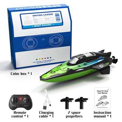 Łódź zdalnie sterowana, 2,4 GHz Wodoodporna Łódź Motorowa z Akumulatorem do Basenów i Jezior, Mini Łódka Kaskaderska Zabawki dla Dzieci