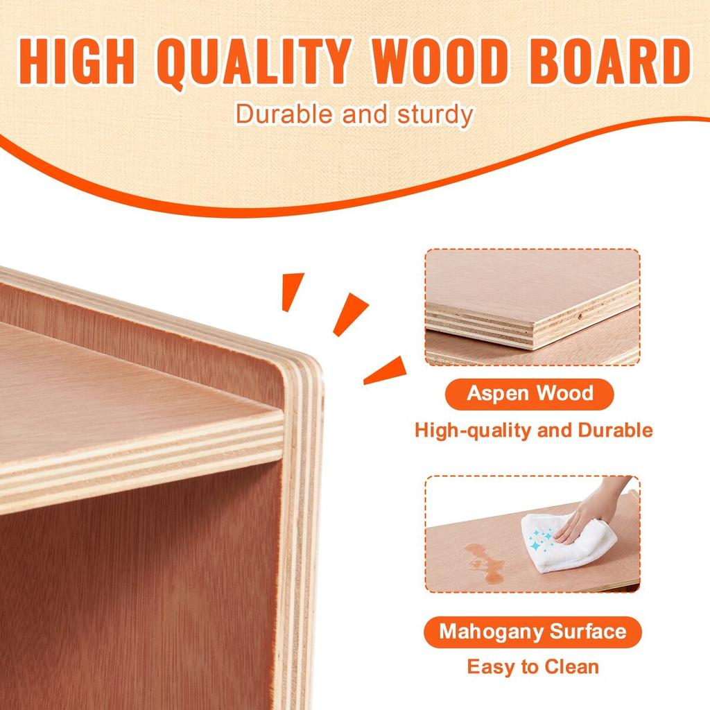 Storage Shelf Tray Cabinet 5-Section Cubby Storage 2-Shelf for Home School