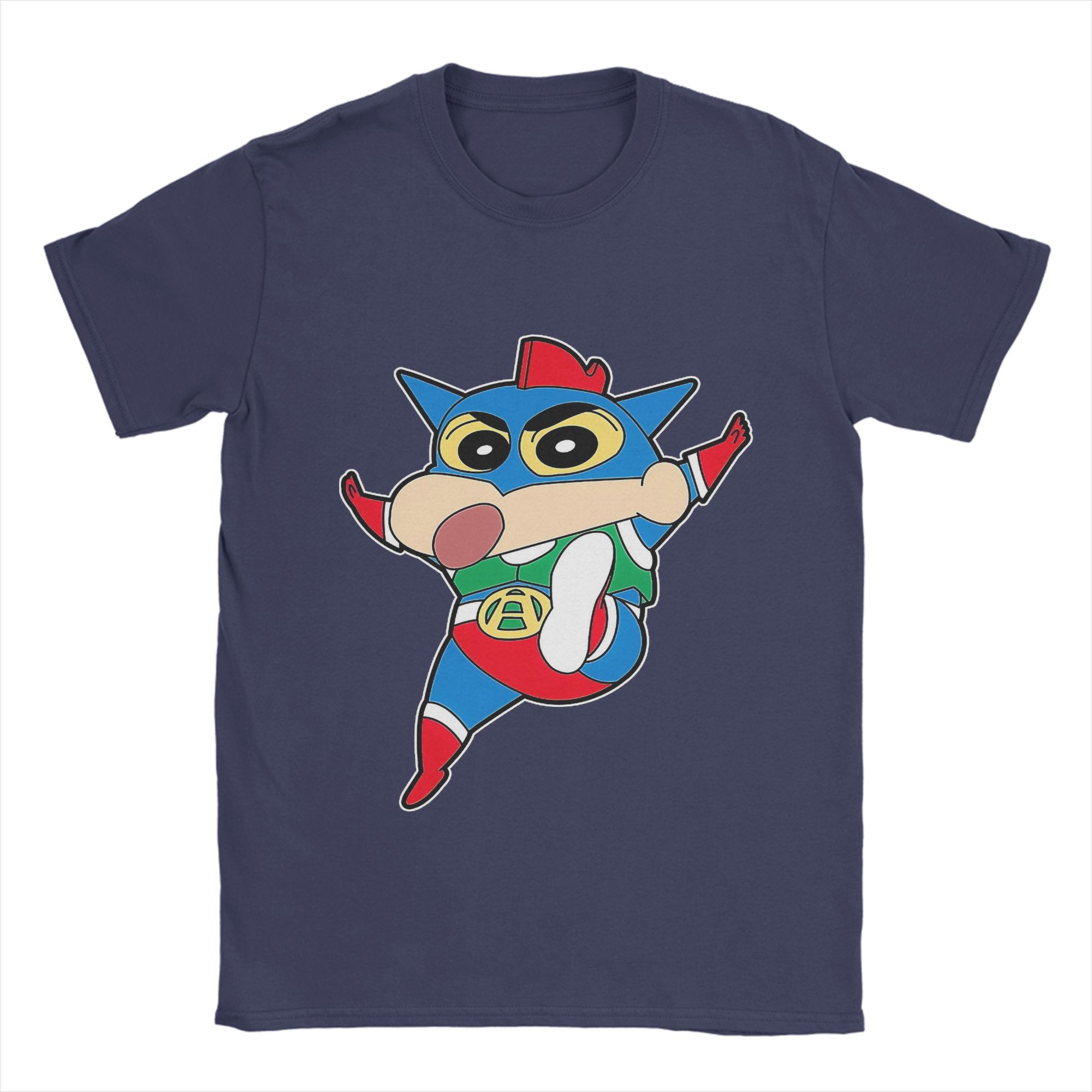 

Fashion Crayon Shin-chan T-Shirt Men Round Collar Pure Cotton T Shirts Short Sleeve Tees Gift Idea Tops 4XL