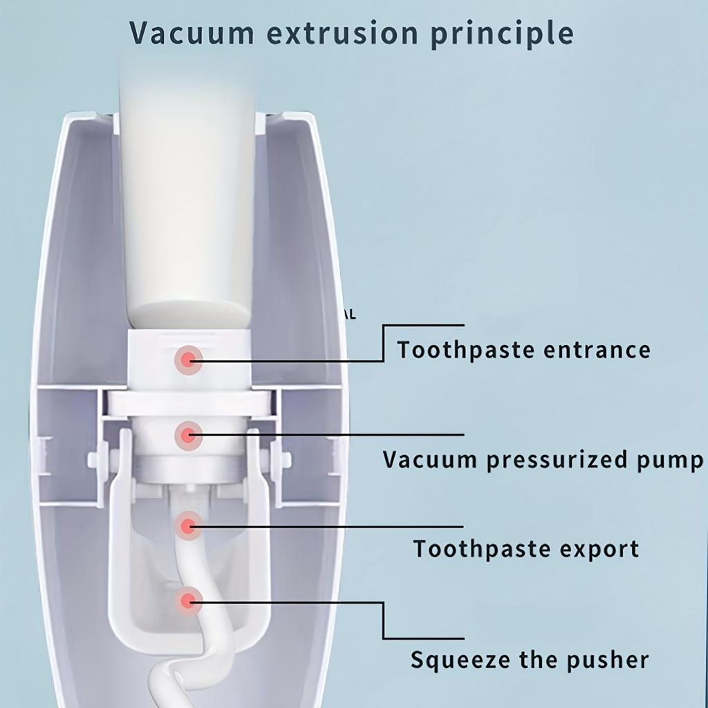 2pcs Automatic Toothpaste Squeezer Toothbrush Holder Set Bathroom Accessories (1 PC Toothpaste Squeezer+ 1PC Toothbrush Holder)