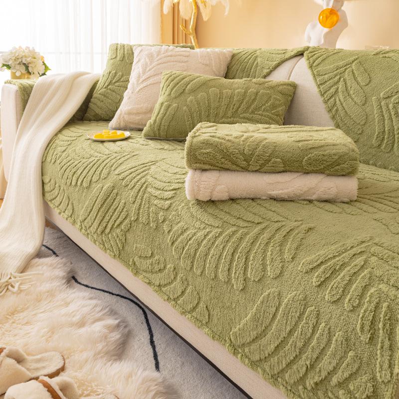 Winter Plush Sofa Cushion Non-slip Simple Modern Four Seasons Universal Comfortable Lint Sofa Cushion Cover